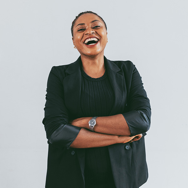 happy woman smiling
